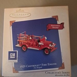 Hallmark Keepsake 1929 Chevrolet Fire Engine Ornament - Red